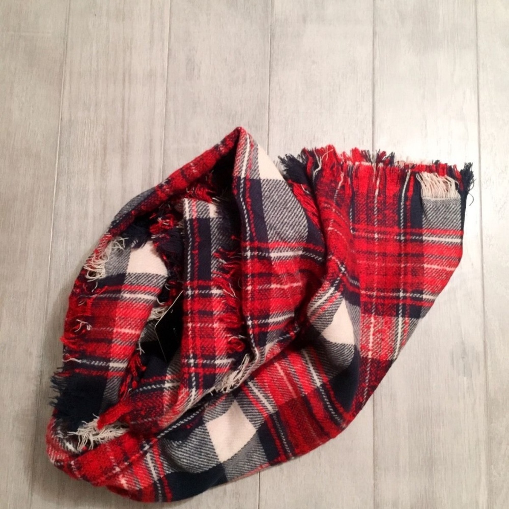 ZARA Checked Wraparound Scarf:Multi Color, Size:M - Picture 2 of 3